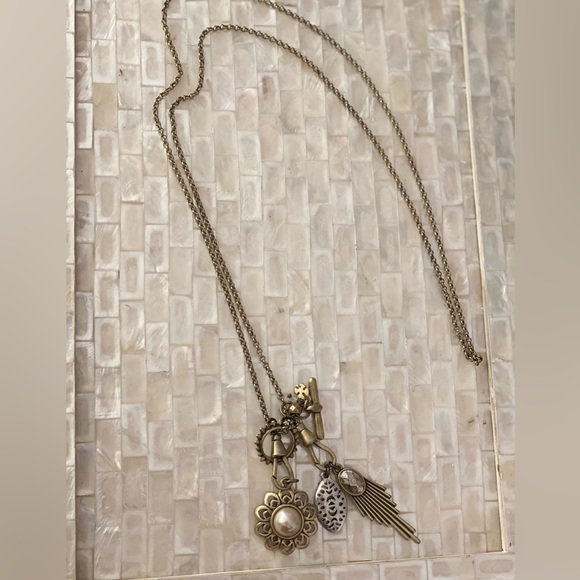 Lucky brand metal necklace with charms - Picture 2 of 2